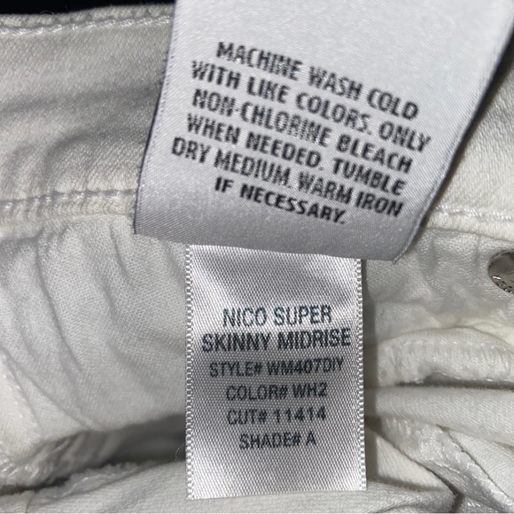 Hudson Jeans Women's White Nico Super Skinny Mid Rise Denim Pants Size 25 - Picture 6 of 10